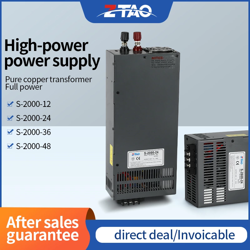 2000w 24v 83A Switching Power Supply Output Voltage and Current Adjustable Smps with LED Digital Display Psu S-2000-24