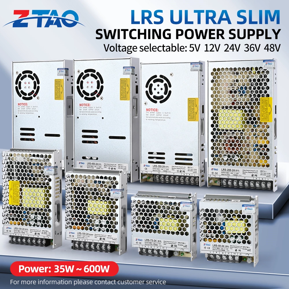 110V/220V/240V 15W-3000W Smps S/LRS/DR/HDR/NDR/EDR Ac to Dc Industrial Power Supply 5V 12V 24V 48V Led Switching Power Supply