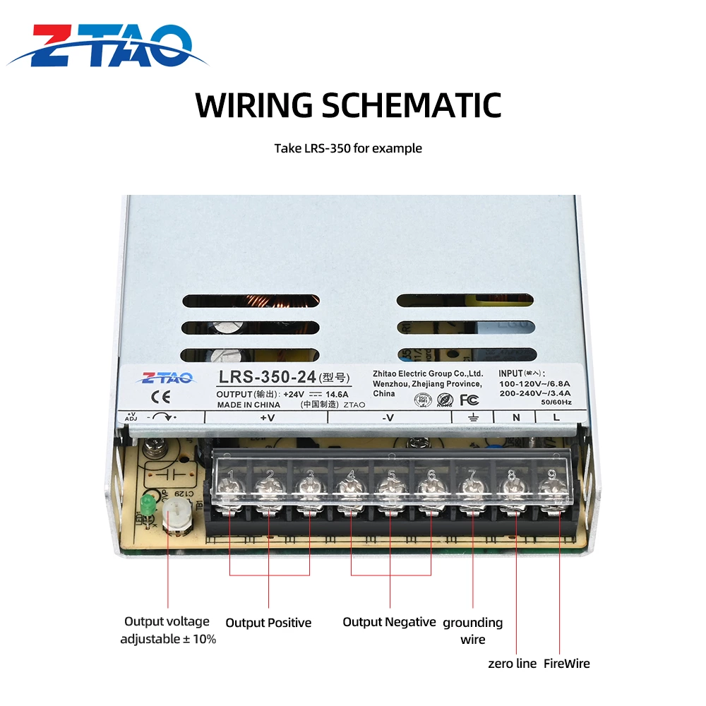 LRS Series Smps Cctv AC 110v 220v 35W 50W 75W 100W 150W 200W 350W 400W 600W Dc Switching Power Supply for Automation Equipment