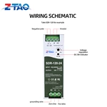 SDR Series SDR-75W SDR-120W SDR-240W AC-DC Single Output with PFC Function Industrial DIN Rail Switching Power Supply