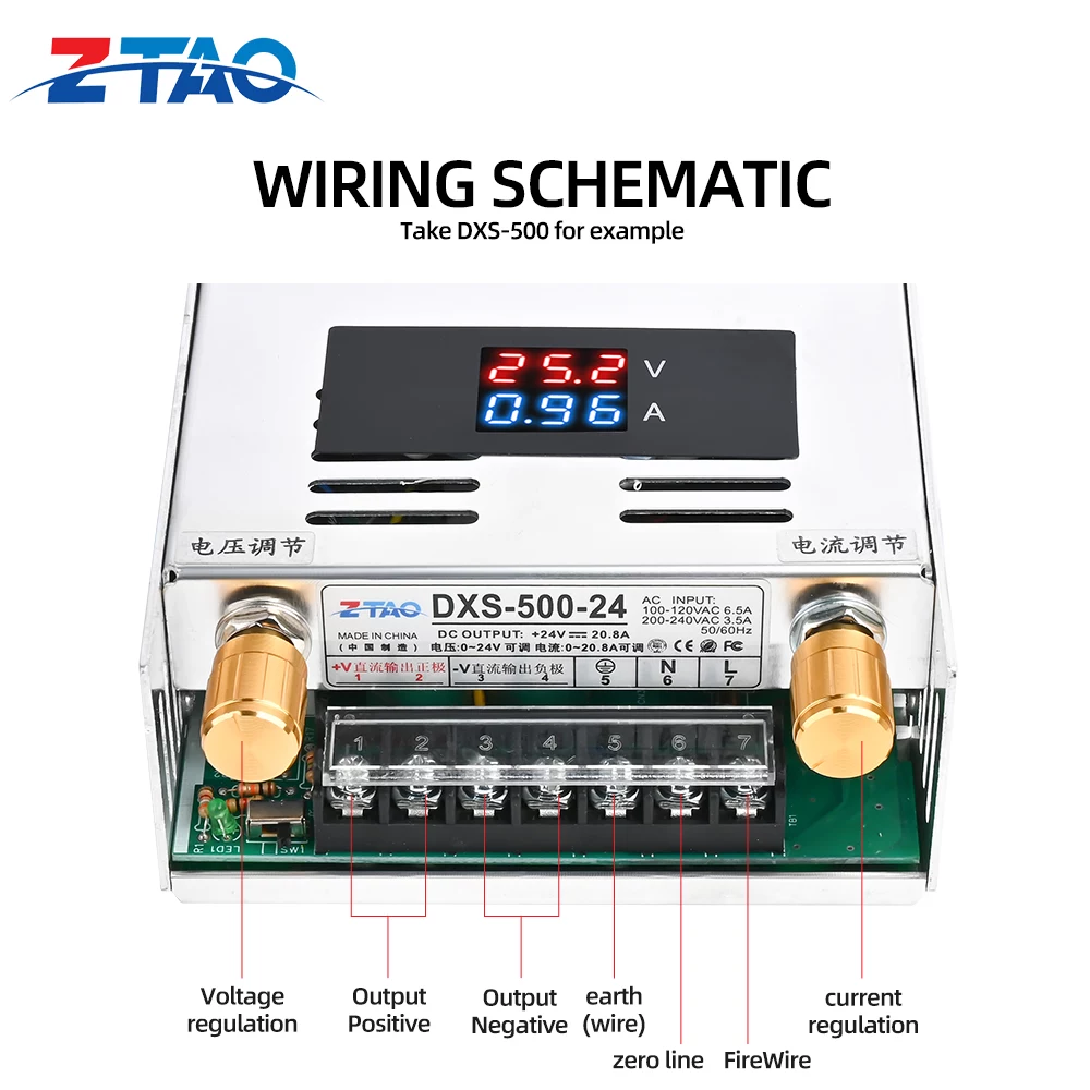Ac to Dc Switching Power Supply 500W 800W 1000W 2000W 3000W with Digital Display Voltage Current Adjustable Smps 110v 220v