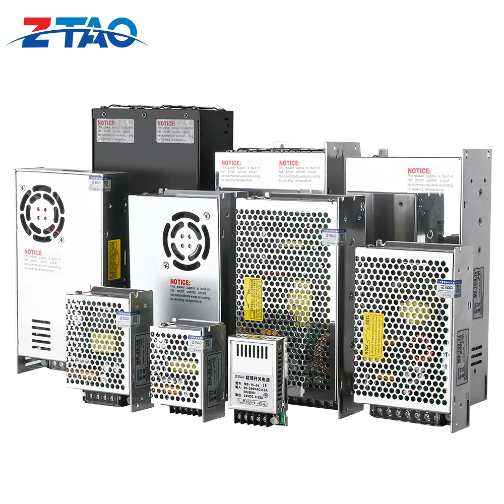 MS Series Switching Power Supply AC DC Smps Power Supply 10w 15W 25W 50W 60W 100W 120W 250W360W 400W 1000W Power Supply 12V 24v
