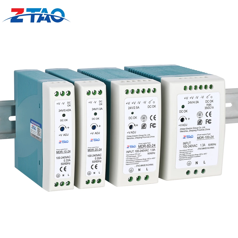 MDR-10W 20W 40w 60W 100W 24V 12V Industrial Din Rail Mount Switching Power Supply MDR Series/Single Output Industrial DIN Rail