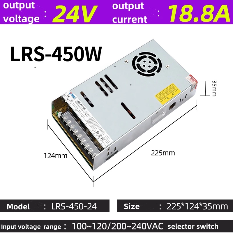 LRS-450W 12v 37.5A 24v 18.8A 48v 9.4A ultrathin switching power supply