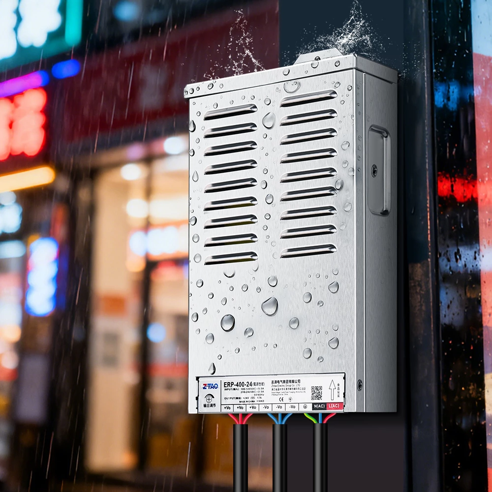 Outdoor Rainproof Industry Use LED Driver 400W 600W 220-240V 12V/24V Constant Voltage Switching Power Supply 60Hz Output Single