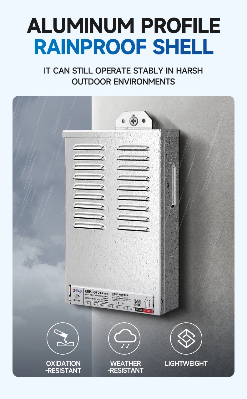 Outdoor Rainproof 24 Volt 400W LED Power Supply 12V 17 Amp Adapter Single Output Switching Converter Industry Use CE/FCC